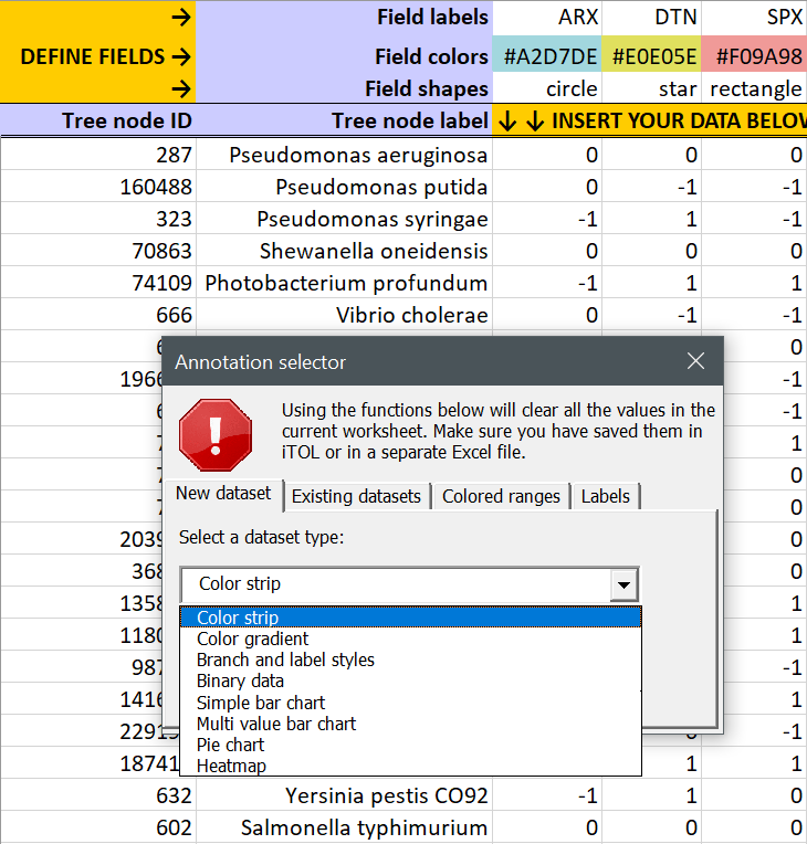 iTOL annotation editor for spreadsheets