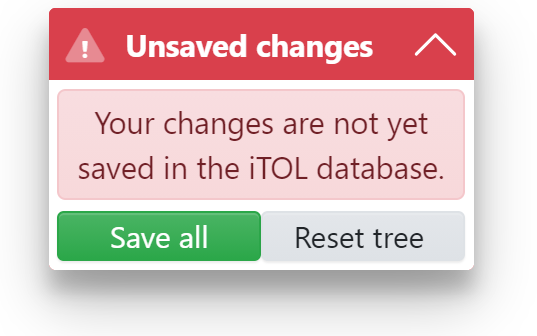 Unsaved changes warning dialog