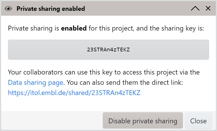 Private sharing key
